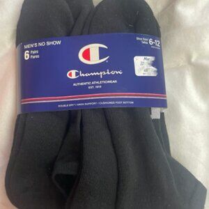 NWT champions no show 6 pairs men’s socks double dry arch support cushion